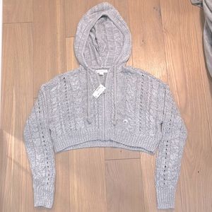 NWT Aeropostale knit crop gray hoodie
